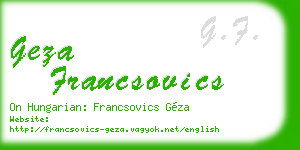 geza francsovics business card